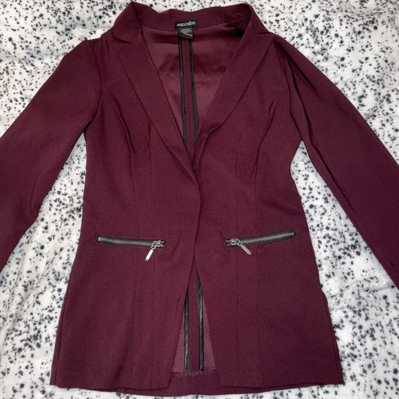 Purple Plum Blazer with Zipper Details | Color: Purple | Size: 2 | Vchai's Closet